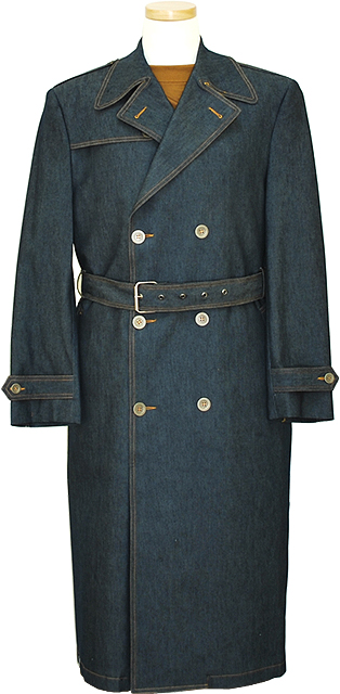 Il Canto Blue Denim Long Trench Coat 8333 - Click Image to Close